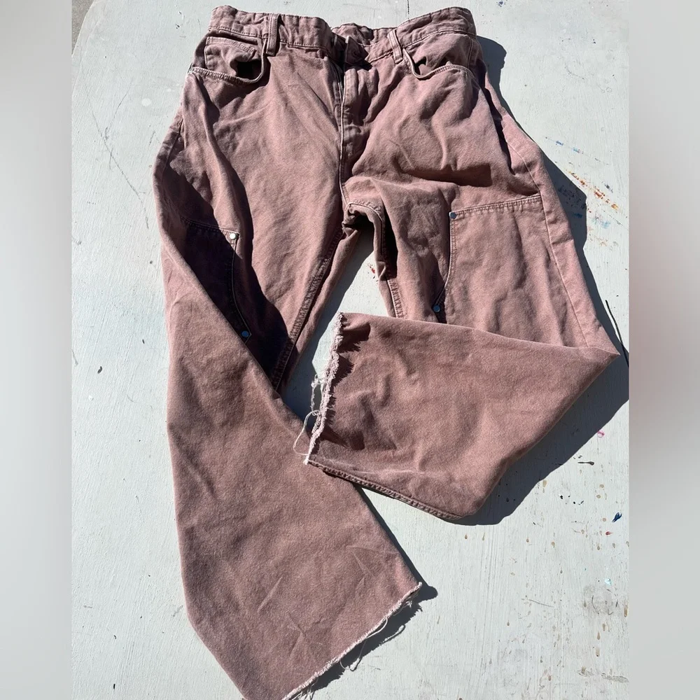 Men's Zara Pants‎ Beige Solid 32 Workwear Skate Double Knee Modern Grunge City